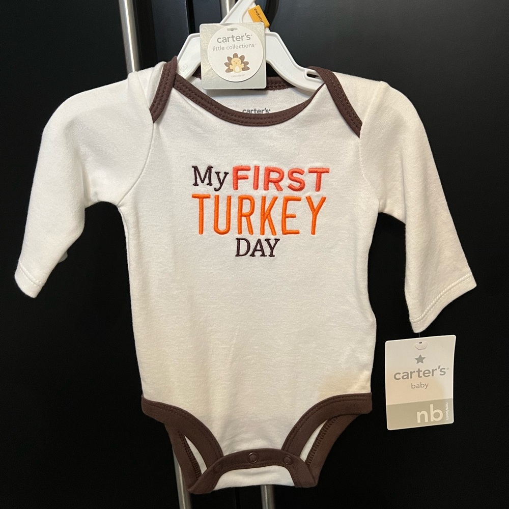 Newborn my first turkey day onesie